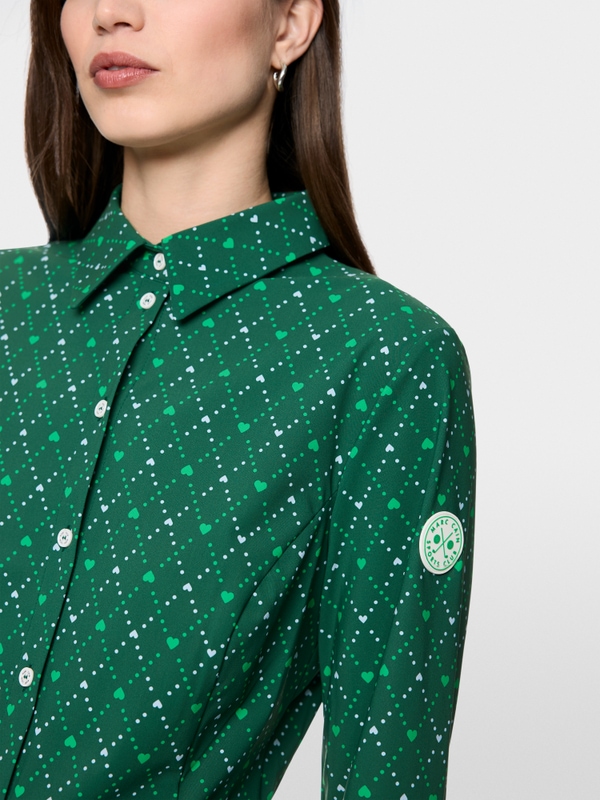 Stretch blouse with heart print