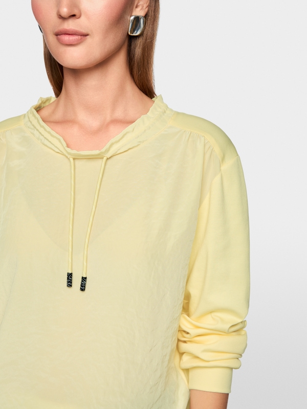 T-shirt à manches longues en mélange de matières