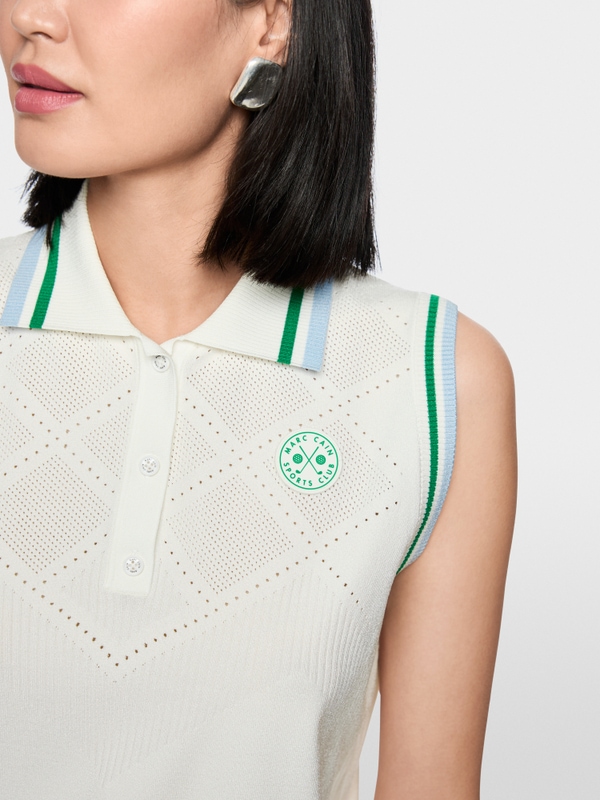 Knitted top with openwork pattern