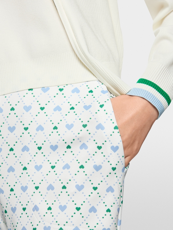 SOFIA heart print scuba jersey trousers