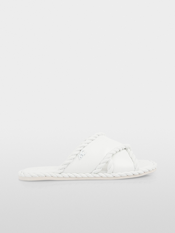 Flat mules with cord detail