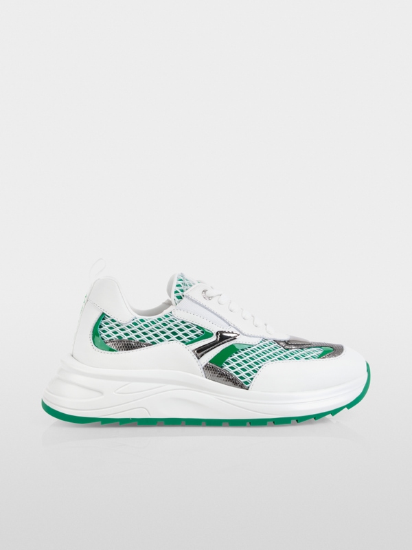 Trainers in a mix of materials