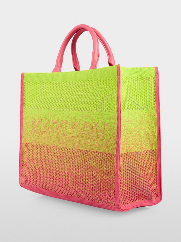Knitted shopper bag with dégradé effect