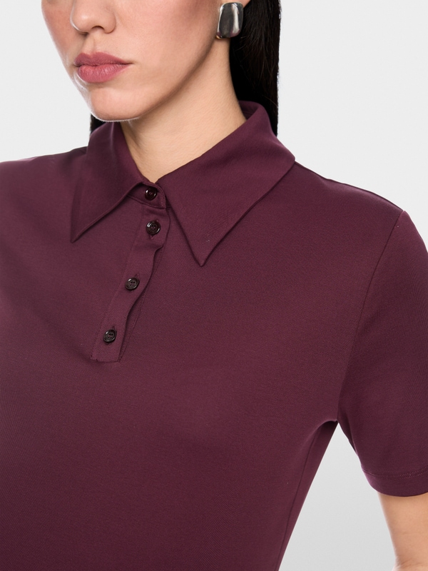 Stretch cotton polo shirt