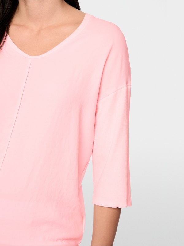 Materials mix blouse-style shirt