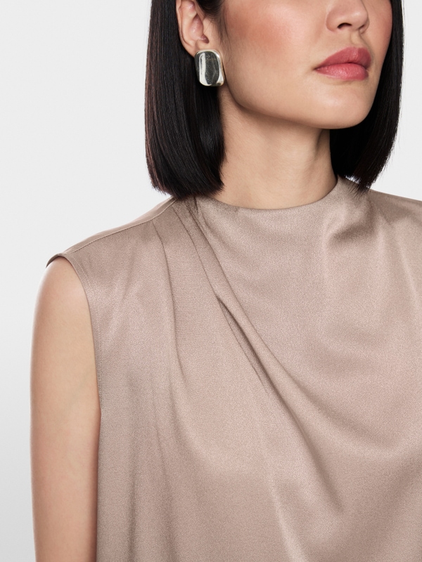 Gathered silk top