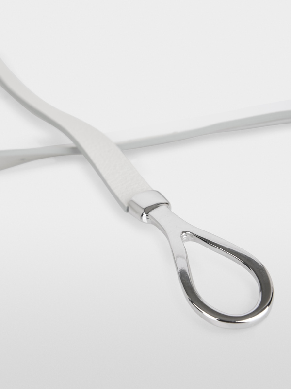Narrow leather waist belt