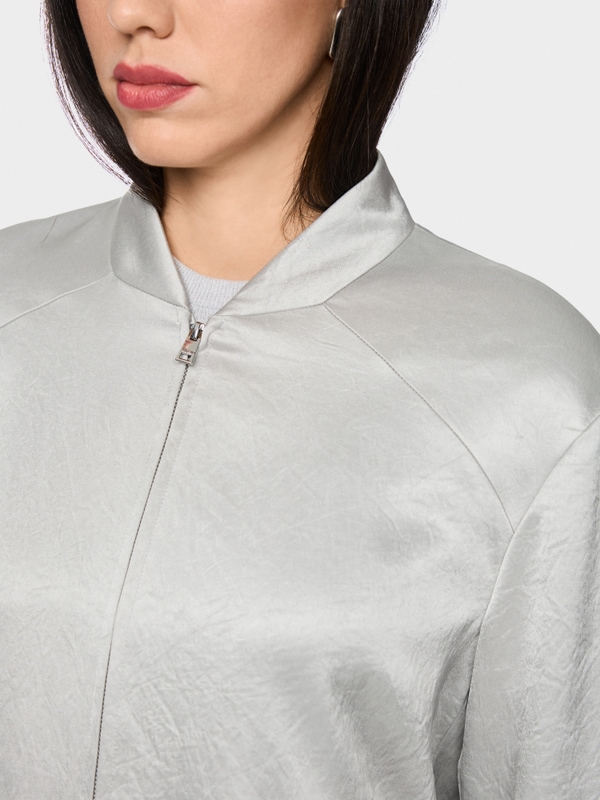 Satin-effect blouson jacket
