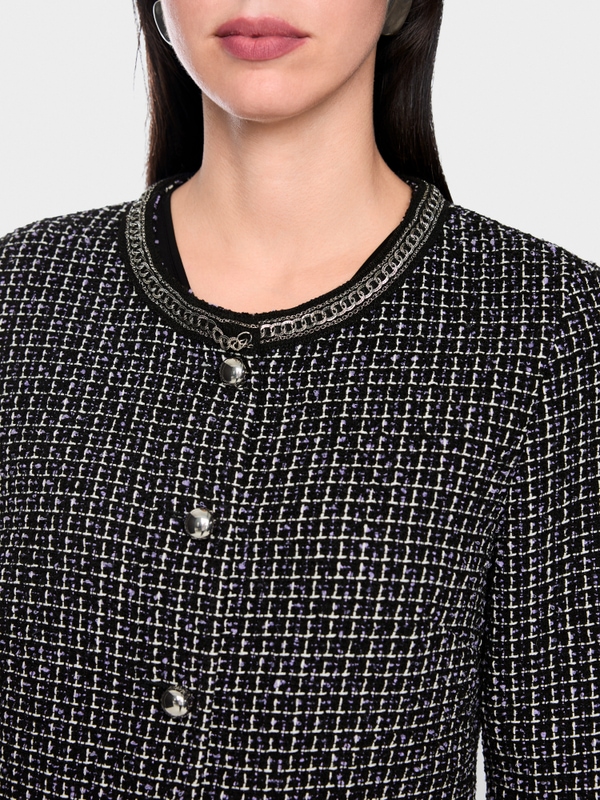 Veste en tweed avec détail chaîne