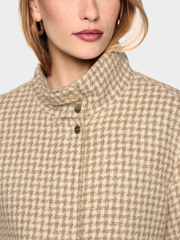Blouson jacket with houndstooth