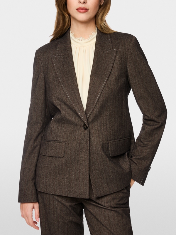 Blazer with herringbone pattern