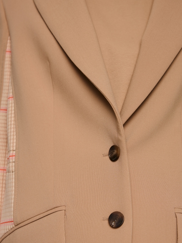 Two-button blazer with checked pattern