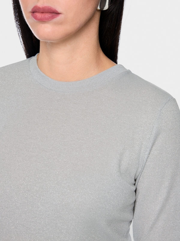 T-shirt à manches longues en lurex