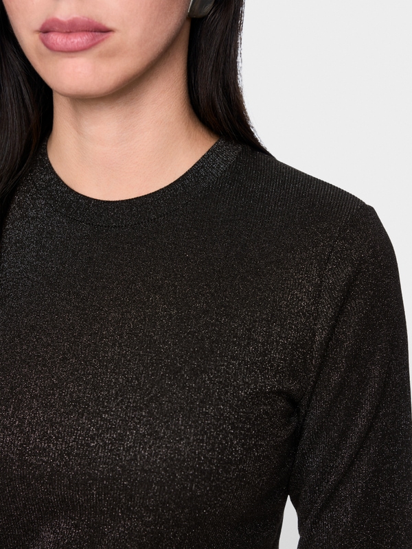 Long-sleeved lurex shirt