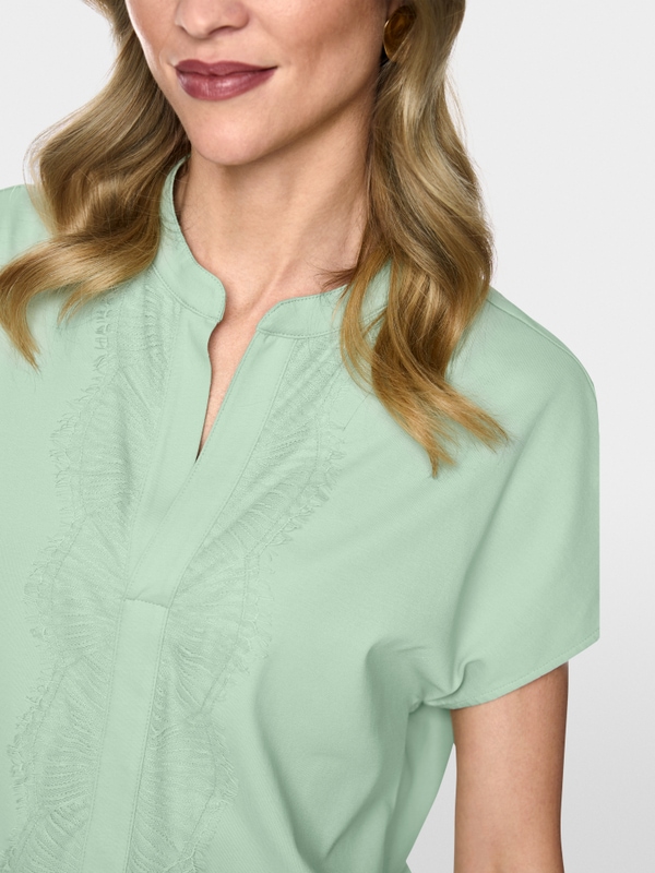 Shirt with lace trim