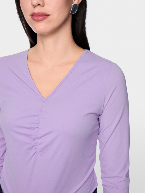 T-shirt à manches longues stretch raffiné