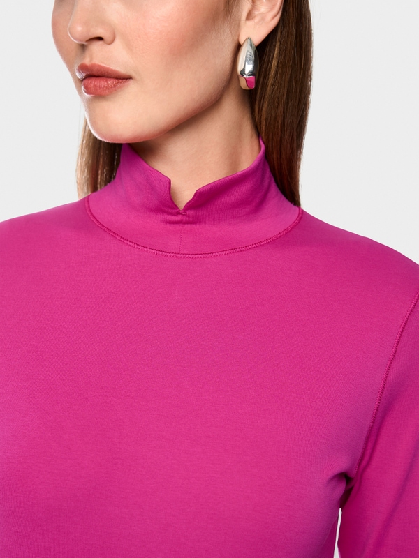 Basic shirt with stand-up collar