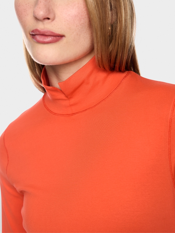 Basic shirt with stand-up collar