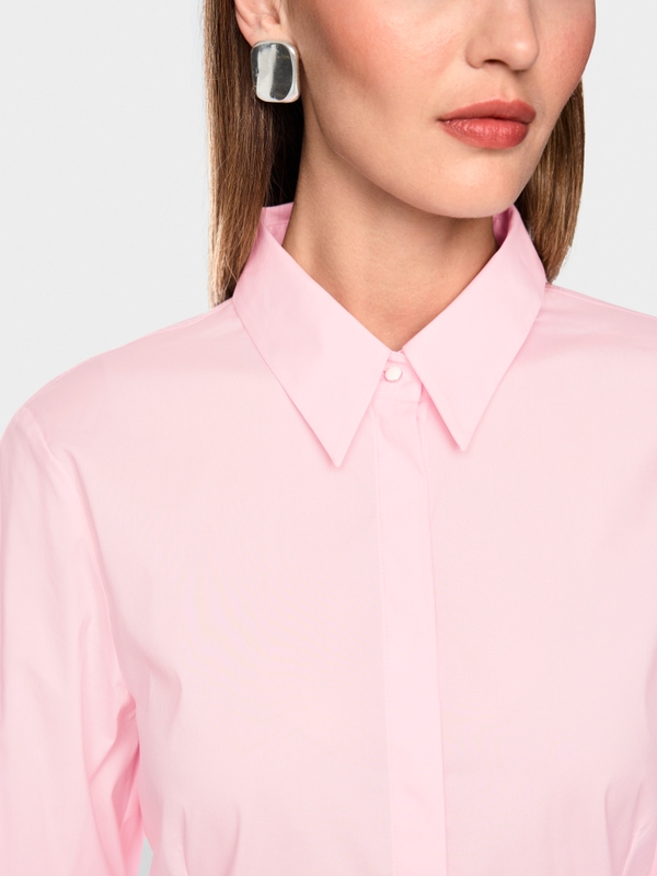 Stretch cotton blouse with seam details