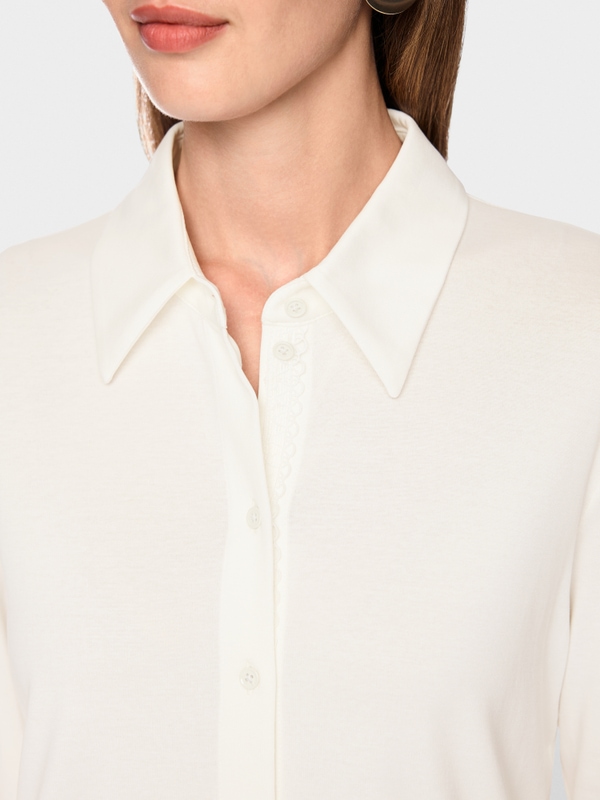 Stretch cotton shirt blouse