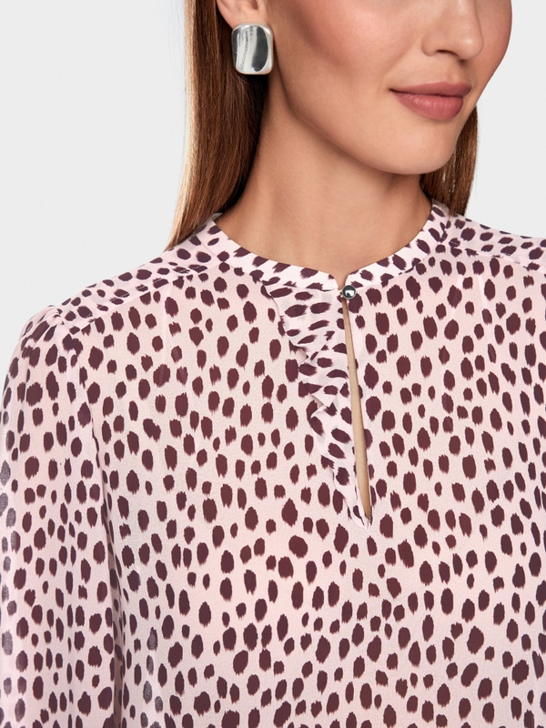 Blouse with polka dot print