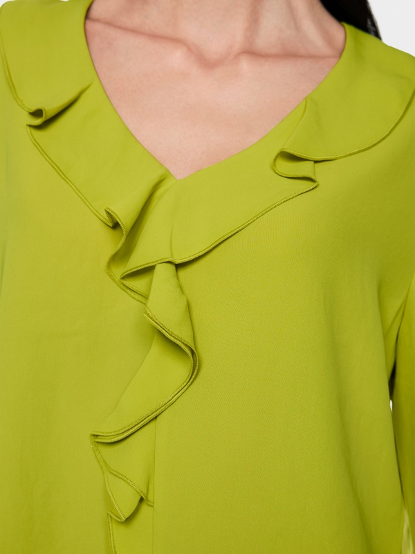 Blouse with flounces