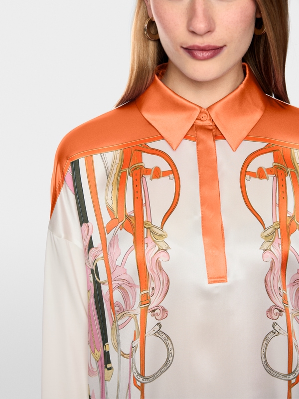 Silk blend blouse-style shirt