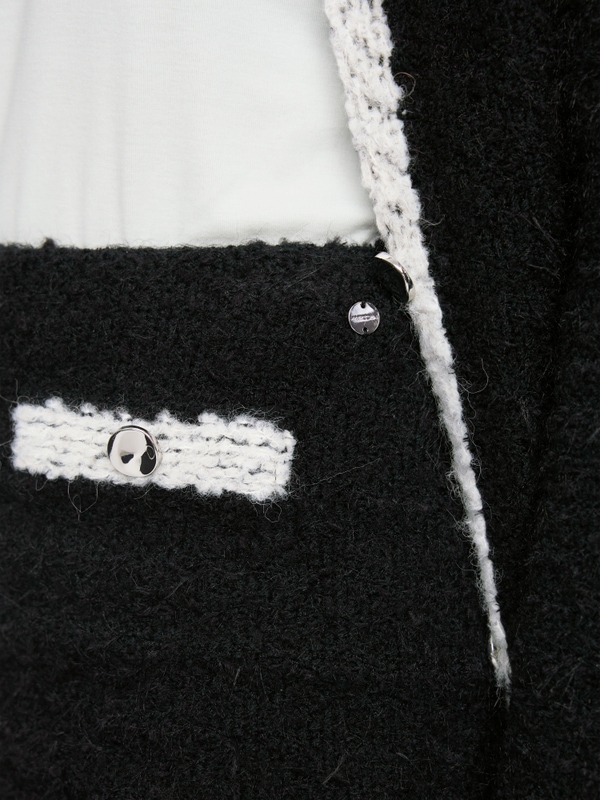 ‘Knitted in Germany’ bouclé midi skirt