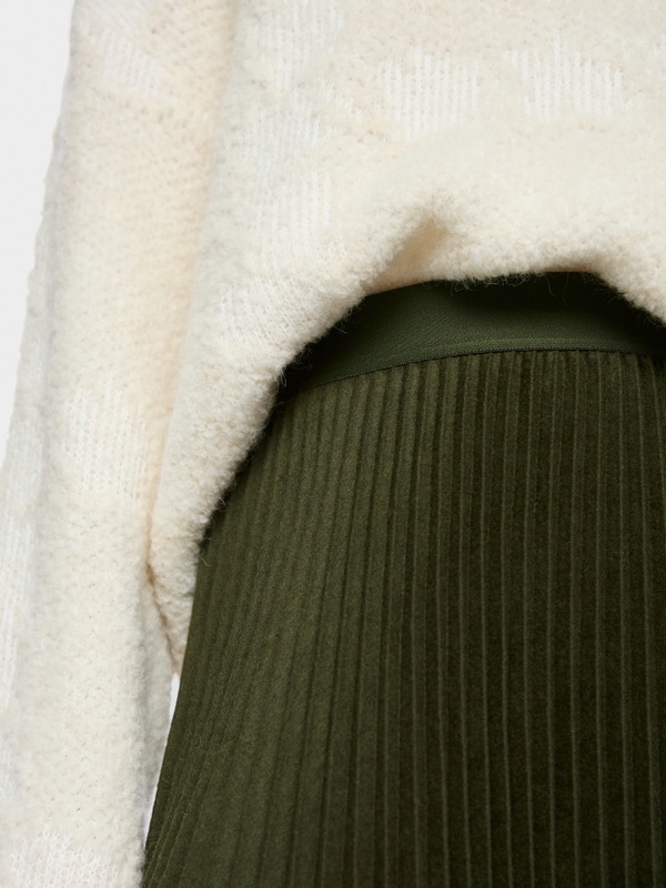 Boiled wool midi skirt