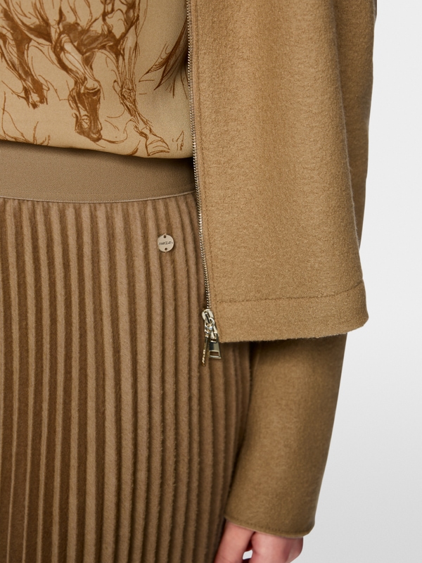 Boiled wool midi skirt