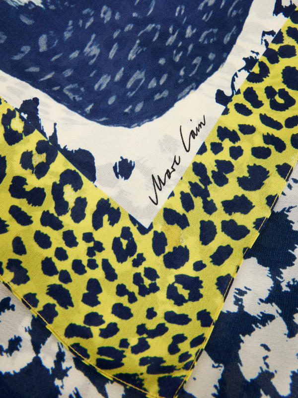 Silk scarf with leopard print
