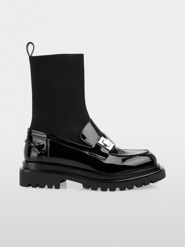 Loafer boots with elasticated upper