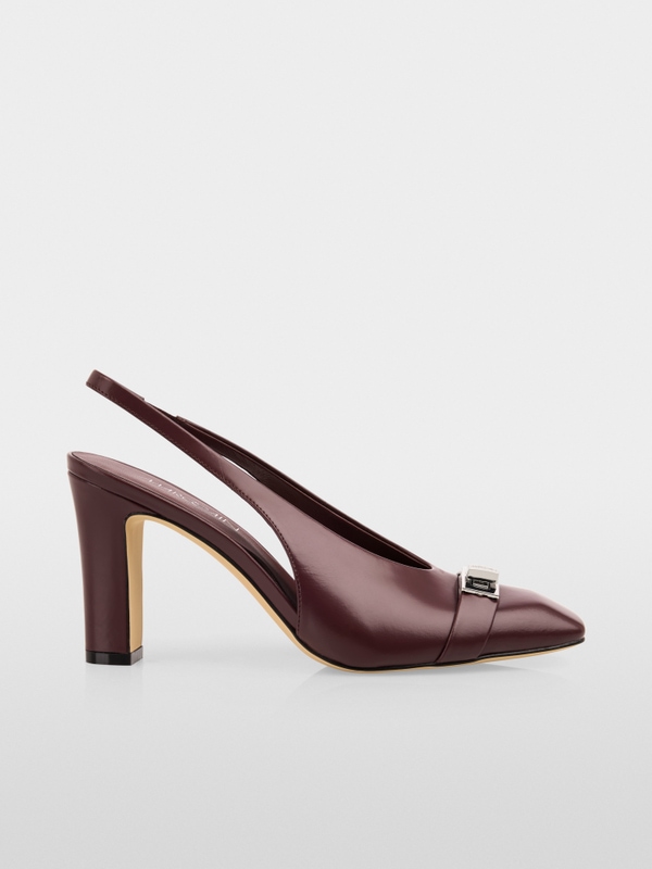 Leather slingback pumps