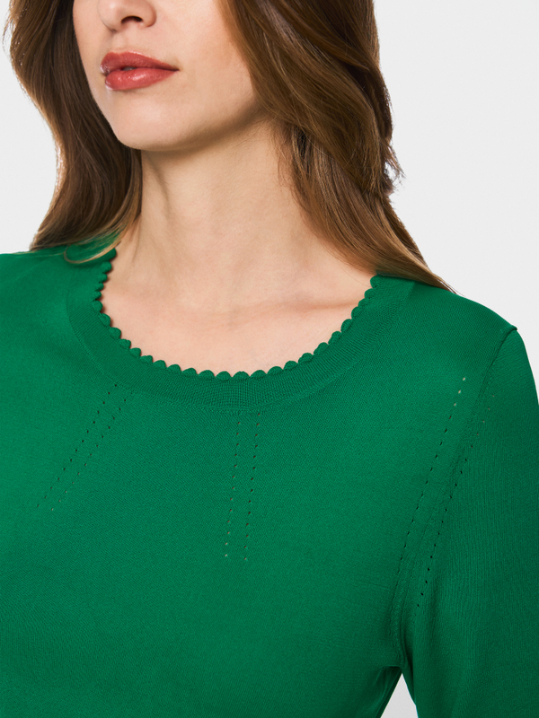 Pull à manches courtes avec détails ajourés