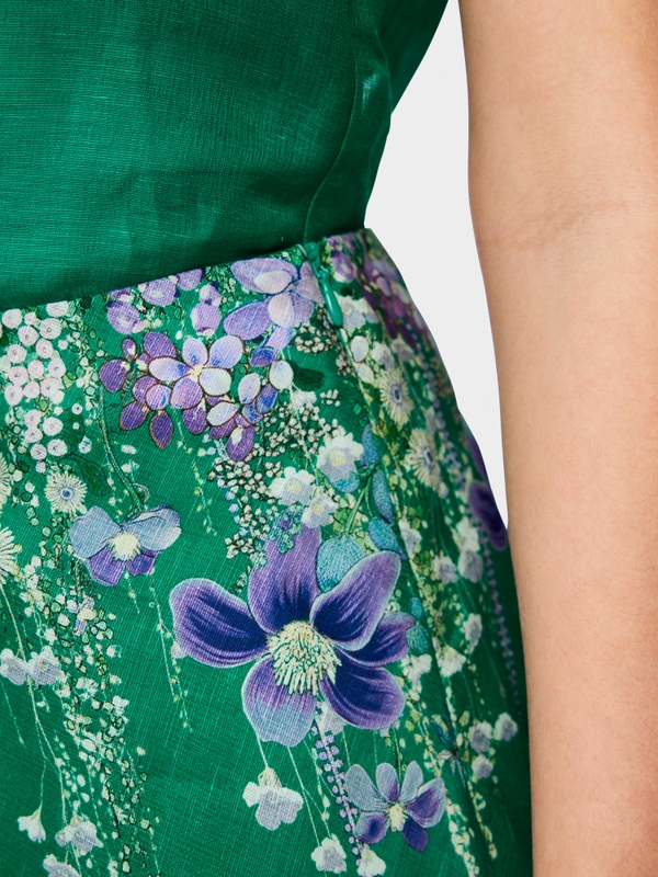 Midi skirt with floral print