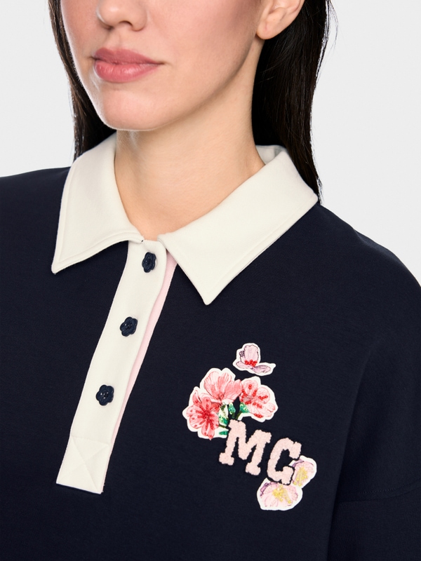 Sweat-shirt à col polo