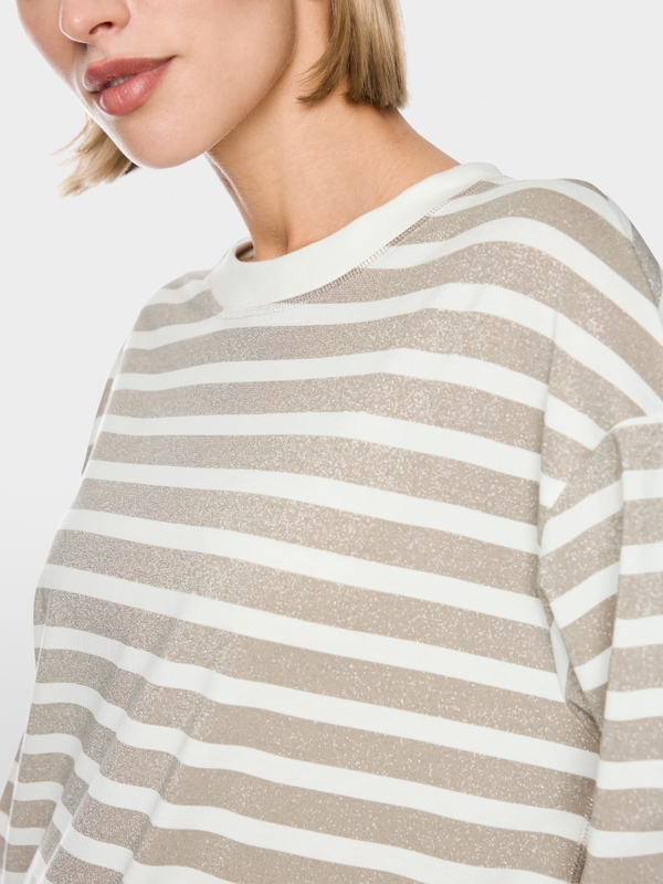 T-shirt à rayures en lurex