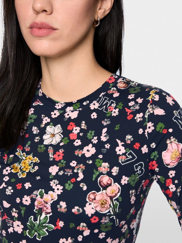 T-shirt à manches longues à imprimé floral sur toute la surface