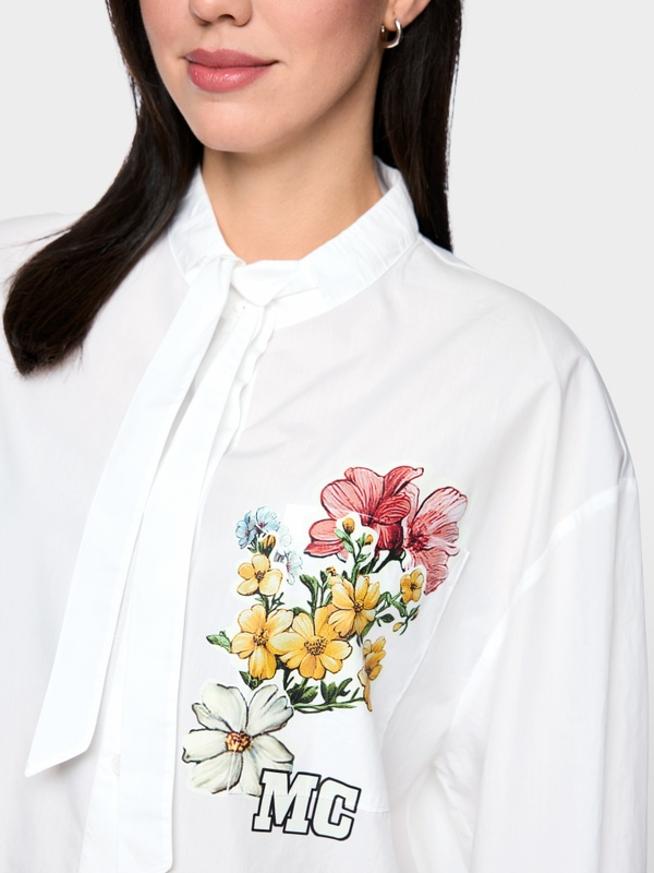 Cotton bow blouse