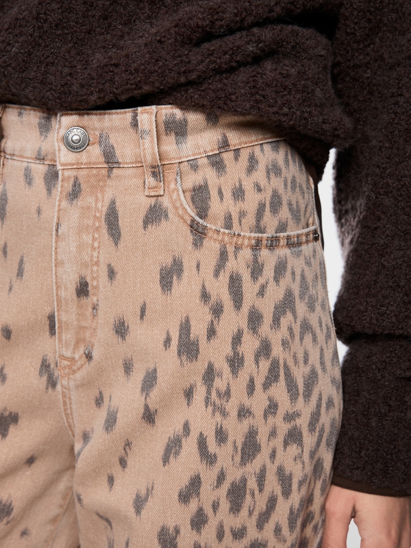 WARRI wide fit jeans with leopard print