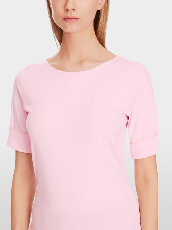 T-Shirt mit Turn-up-Ärmeln