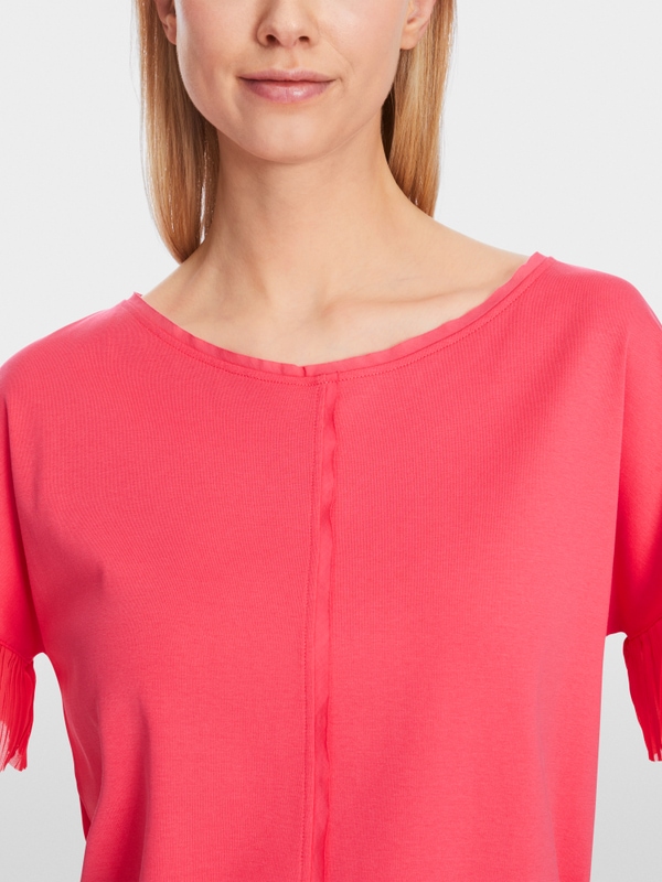 T-shirt met geplisseerde armsgaten