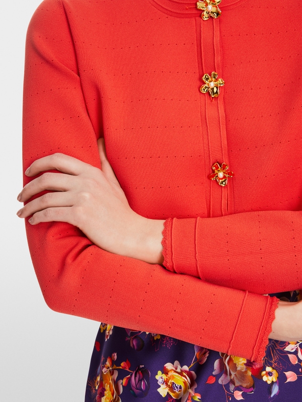 Short cardigan with decorative buttons