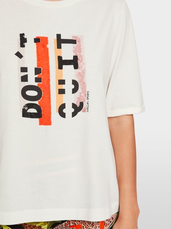 Baumwoll-T-Shirt mit Schrift-Print