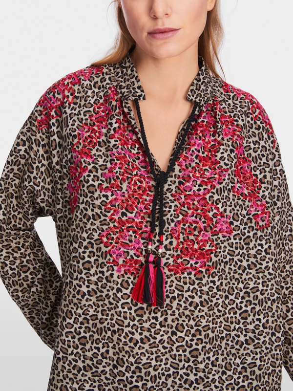 Katoenen blouse met luipaardprint