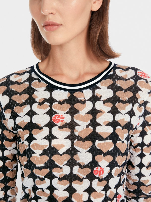 Long-sleeve in crinkle print