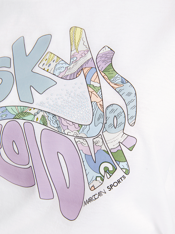 "Rethink Together" T-Shirt mit Strass
