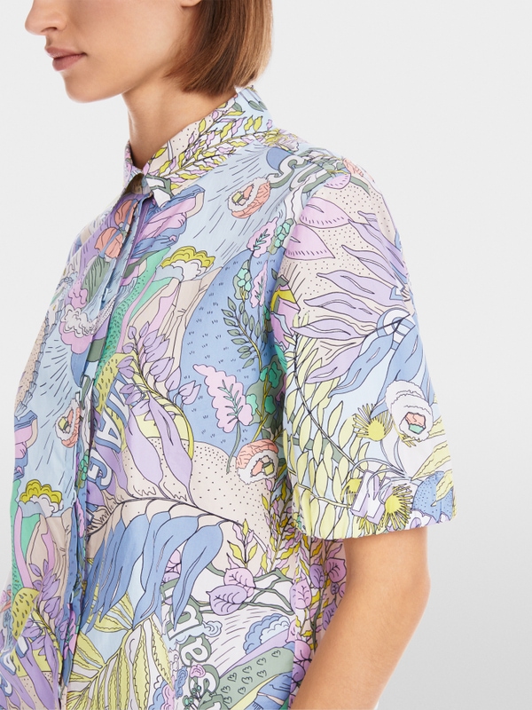 Bedruckte Bluse "Rethink Together"