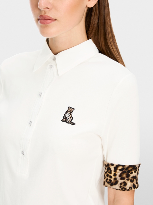Polo uni à manches 3/4