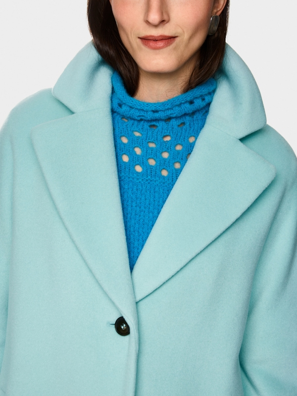 Wide coat in alpaca wool blend